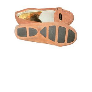 michael kors orange loafers women sz 7m gold logo slip on boho workwear‎